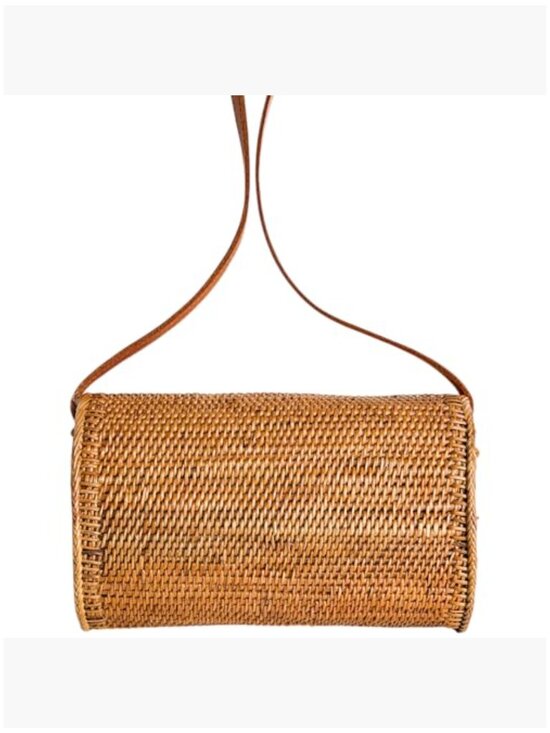 Handwoven Rattan Shoulder Bag Satchel Woven Straw Purse - Picture 6 of 6